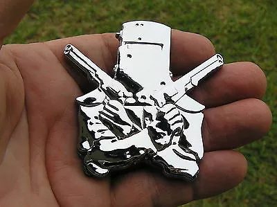 NED KELLY CAR EMBLEM Chrome Metal CAR BADGE *New & UNIQUE* Guns Outlaw • $17.95