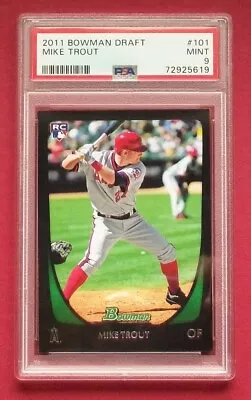 2011 Bowman Draft #101 MIKE TROUT ROOKIE Baseball Card PSA 9 MINT • $131.50