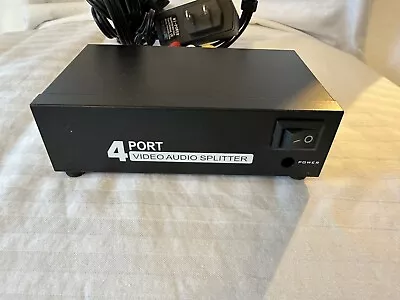 4 Port 4 Output Video  AV Switch Selector And 4 Port Video Audio Splitter Box • $0.99