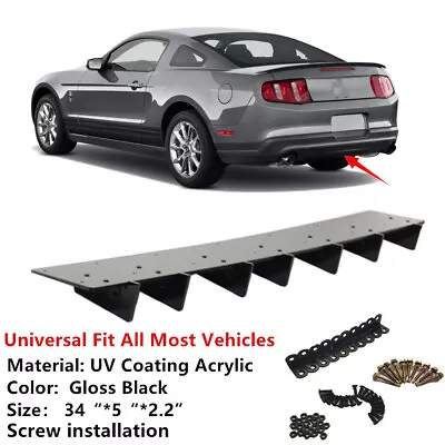 34x5  Universal Rear Bumper Diffuser Splitter 7 Fins For Ford Mustang 2005-2014 • $51.54