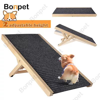 BONPET Dog Pet Ramp Foldable & Adjustable Height Dogs Stairs For Bed Sofa Car • $38.99