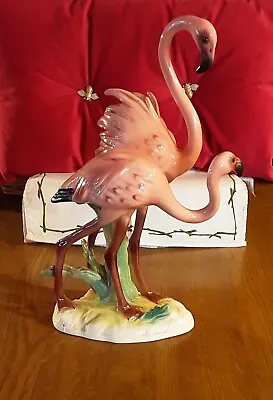 Gorgeous Vintage Cortendorf Pair Of Pink Flamingos Figurine Made In West Germany • £110