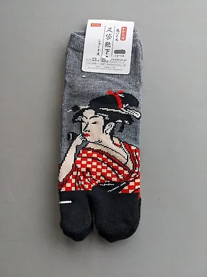  Tabi Split Toe Cotton Crew Socks - Flip Flops - Japanese 🎉 FREE UK P&P For 5 • £6.50