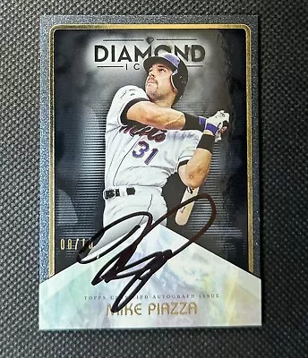 2023 MIKE PIAZZA TOPPS DIAMOND ICONS Rare Black Ink /10 AUTOGRAPH Auto METS • $110.49