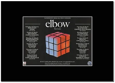 £8.49 • Buy Elbow - The Seldom Seen Kid UK Tour Dates  - A4 Matted Mounted Magazine Artwork