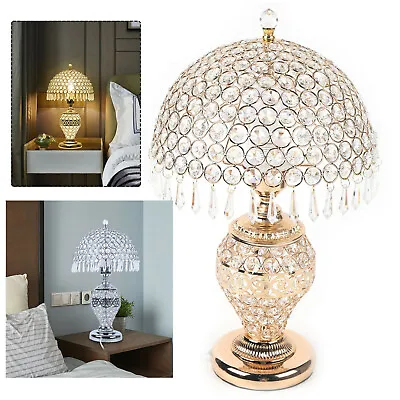 Deluxe Room Bedside Lighting Crystal Table Lamp Nightstand Desk Bedroom Living • $76