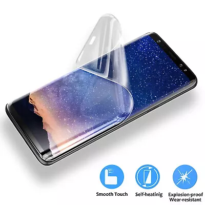 HydroGel Plastic FullCover Screen Guard Samsung S6 7 8 9 10E 20 21 22 + Note A20 • $3.95