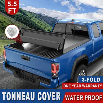 Tonneau Cover 5.5FT 3-FOLD Truck Bed For Ford F-150 SUPER CREW 2015-2021 XLT XL • $131.99