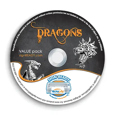 Dragons Clipart-vector Clip Art-vinyl Cutter Plotter Images &t-shirt Graphics Cd • $24.95