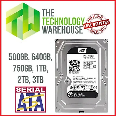 Hard Drive 3.5 Internal SATA Computer 500GB - 750GB - 1TB - 2TB - 3TB - 4TB Lot • £6.85