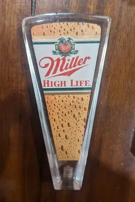 Vintage MILLER HIGH LIFE Beer Lucite Clear Acrylic Beer Tap Handle 5.75  • $12