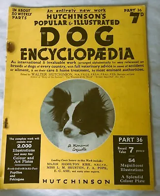 Hutchinsons Dog Encyclopaedia Magazine  Part 36 Pekingese Plate By Maud Earl • $8.65