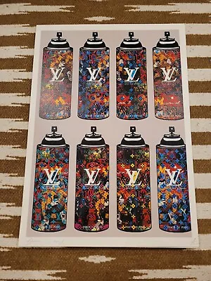 Death NYC  19x13 Signed Graffiti Pop Artist Rare. Louis Vuitton Spray Cans Super • £211.85