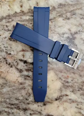 20mm Blue Watch Strap Band Rubber Vulcanized 316L Buckle Fits Submariner Gmt • $67.43