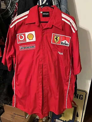 Fila Ferrari Marlboro Shell Pit Crew F1 Red Shirt Sz 2XL • $275