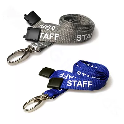 Staff Lanyard With Metal Lobster Clip - Blue Staff - Grey Staff - 15mm Wide • £3.10