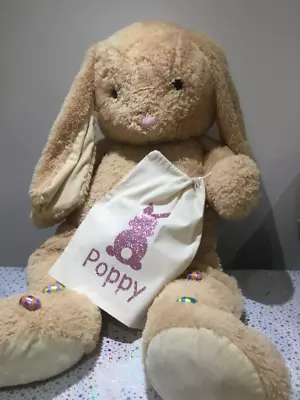 Personalised Easter Egg Hunt Tote Bag Basket Treat Bag Rabbit Gift Girls - Boys • £5.99