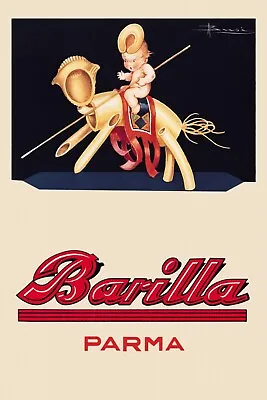 Barilla Pasta Little Kid Riding A Penne Horse Food Vintage Poster Repro FREE S/H • $17.90