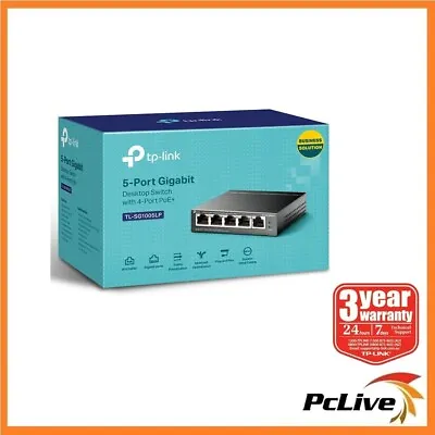 NEW TP-LINK TL-SG1005LP 5 Port Gigabit Desktop Ethernet Switch With 4 Port PoE+ • $79.90