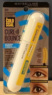 Maybelline 360 Brownish Black Mascara Waterproof Colossal Curl Bounce .33 Fl Oz • $6.25