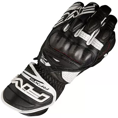 FIVE RFX2 Racing Motorcycle Motorbike Gloves Carbon Armour Ce Appd  Black White • £99.99