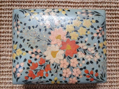 £5 • Buy Kashmiri Papier Mache Trinket Box Handmade, Floral Design, Rectangular 