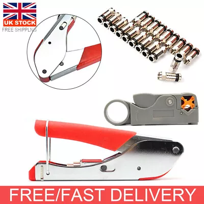 £11.85 • Buy Connector Compression Tool For RG6 RG59 F Fitting Coaxial Cable Crimper Stripper