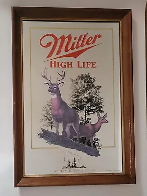 Miller High Life Wildlife Series White Tailed Deer Bar Mirror 1st Printing 49805 • $69.99