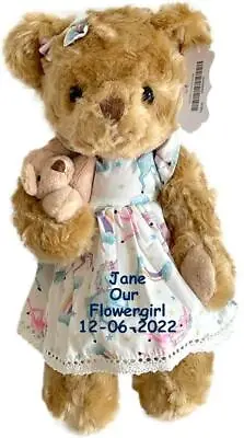 £19.99 • Buy Personalised Jointed Teddy Bear Flower Girl, Bridesmaid Unicorn Wedding Gift