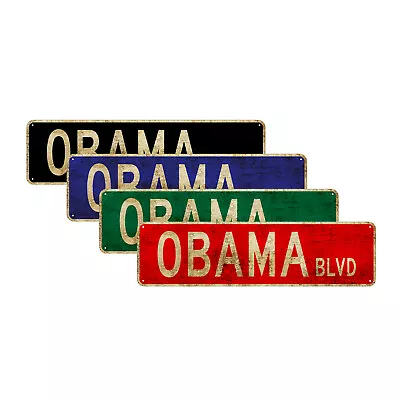 President Barak Obama BLVD Vintage Sign| Road Street Décor Aluminum Metal Sign • $9.99