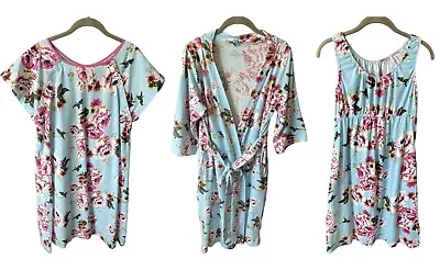 £57.97 • Buy Baby Be Mine Gownies Postpartum Maternity Nursing Nightgown Robe Hospital Islas