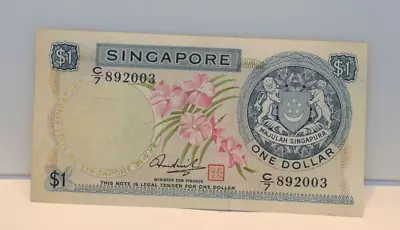 Singapore Malaysia 1967-72 $1 Orchids XF Banknote • $0.99