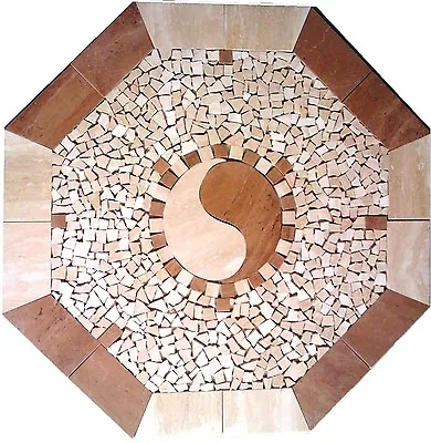 Floor Marble Medallion Ying Yang Travertine Tile Mosaic 36 Medallion US • $499.99