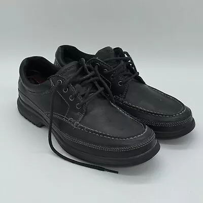 Men's Rockport Banni K53188 Black Leather Casual Comfort Walking Shoes Size 10 M • $29.99