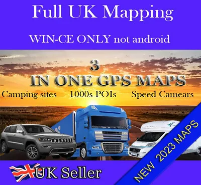 Compatible To IGO Primo  Micro  2023 UK MAPS Truck/Caravan/car WIN CE Devices • £12.99