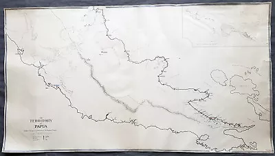 1930 Evan Gill Antique Map Of Missions In PNG - Brother To Eric & MacDonald Gill • $1375