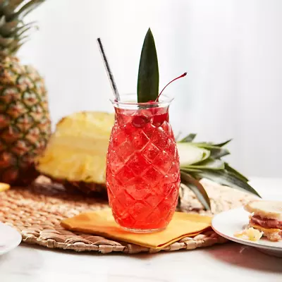 Tiki Pineapple Shaped Glasses Drinks Serving Glassware Patio 17-Oz Set Of 4 • $39.64