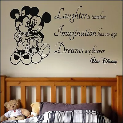 Walt Disney Quote Laughter Imagination Dreams Matt Vinyl Wall Sticker A3 - 150cm • £7.49