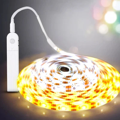 £0.99 • Buy PIR Motion Sensor LED Strip Light Battery Powered Stair Cabinet Closet Home Lamp