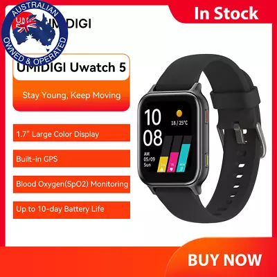 UMIDIGI Uwatch5 Bluetooth Smart Watch GPS Waterproof Heart Rate Android Ios • $123.19