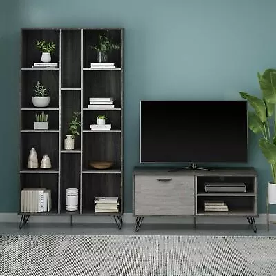 Kavala Mid Century 2 Piece TV Stand & Bookcase Set • $332.85