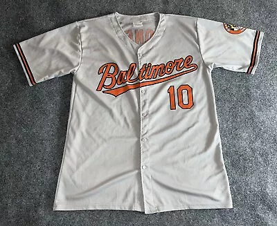 Orioles Jersey Men's XL Gray Polyester Baltimore Orioles Baseball Button Front • $49.99