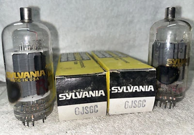 $50 • Buy Pair NOS SYLVANIA 6JS6C Ham Radio SWEEPS VACUUM TUBE USA Tested Vintage