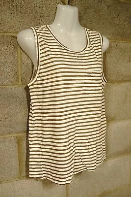 Zimmermann Khaki-brown Striped Linen/cotton Sleeveless Top…size 1…vgc... • $35