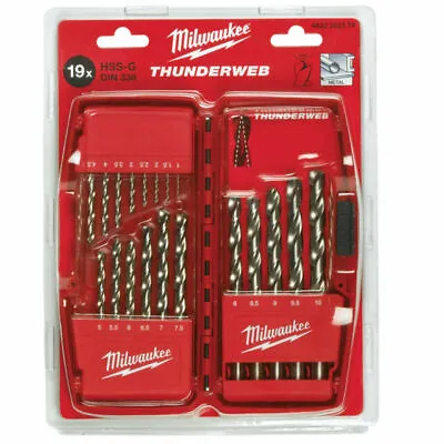 £25 • Buy Milwaukee 4932352374 Thunderweb 19 Piece HSS-G Ground Metal Drill Bit Set