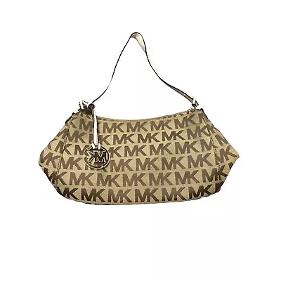 Michael Kors Ludlow Logo Signature Tan Canvas Shoulder Bag • $48.90