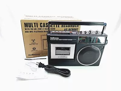 Audiocrazy Retro Vintage Style Boombox Cassette Player Recorder AM FM SW Radio • $59.86