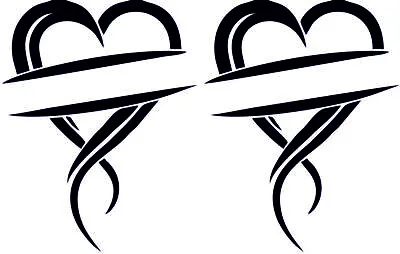 2 Heart-Beautiful-Funny Stickers Decals-for Car Van-Wall-Window JDM 110x140 Mm • £1.89