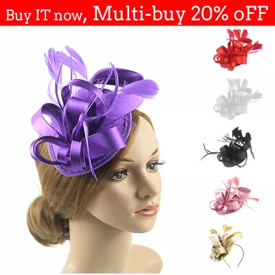£7.59 • Buy Ladies Flower Hair Clip Headband Top Hat Wedding Fascinator Royal Ascot Race CZ