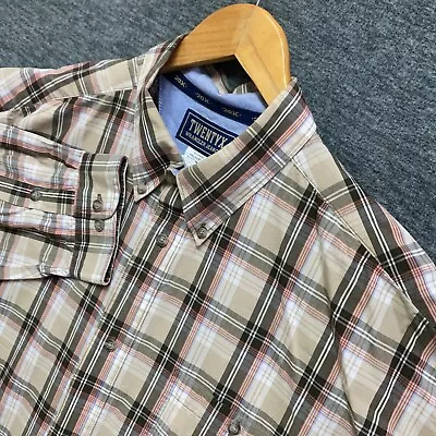 Wrangler Twenty X Shirt Mens XXL 2XL Green/Gold Plaid Long Sleeve Button Up * • $14.95